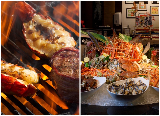 Marina Kitchen offers fresh seafood, a variety of themed buffet dishes, and exquisite desserts for a delightful culinary experience. If you enjoy barbecue, we invite you to visit the Pier Lounge to savor our weekend-exclusive BBQ buffet, featuring over 60 specialty barbecue dishes.